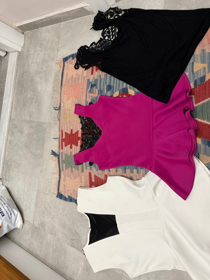 Dantelli Mini Kadın bluz - Üç Renk - Görsel 5