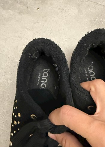 Siyah Süet Tüylü Topuklu Kadın Spor Ayakkabı - Görsel 2