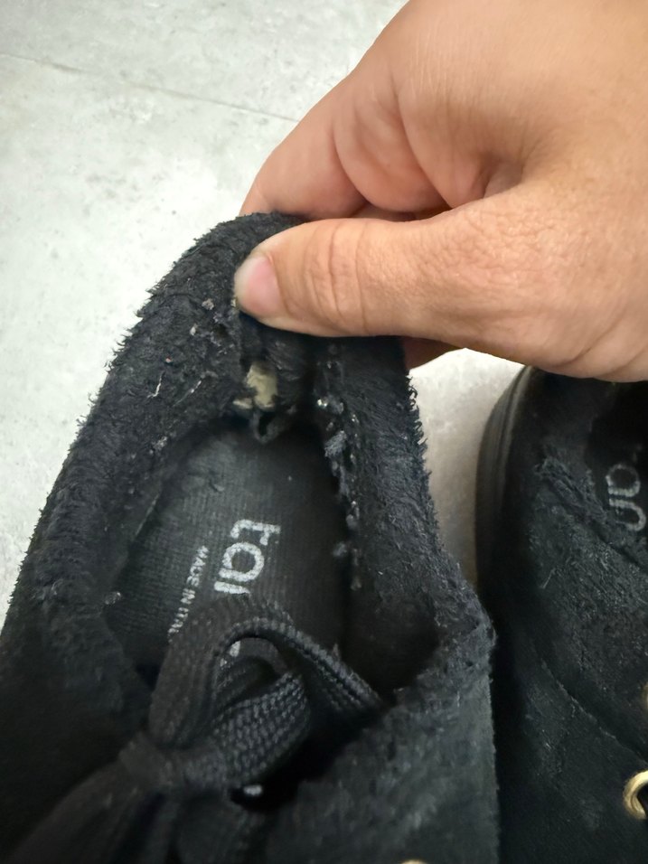 Siyah Süet Tüylü Topuklu Kadın Spor Ayakkabı - Görsel 4