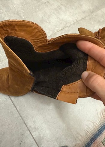 Kahverengi Süet Tokalı Kadın Bot - Görsel 6