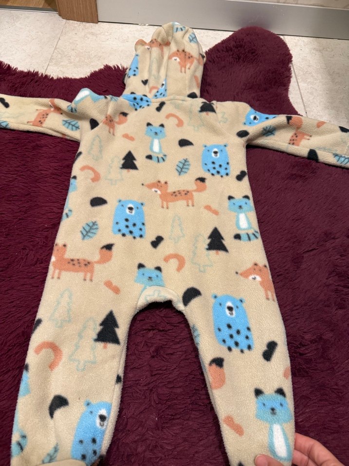 Renkli Baskılı Kahverengi Bebek Tulumu - Görsel 4