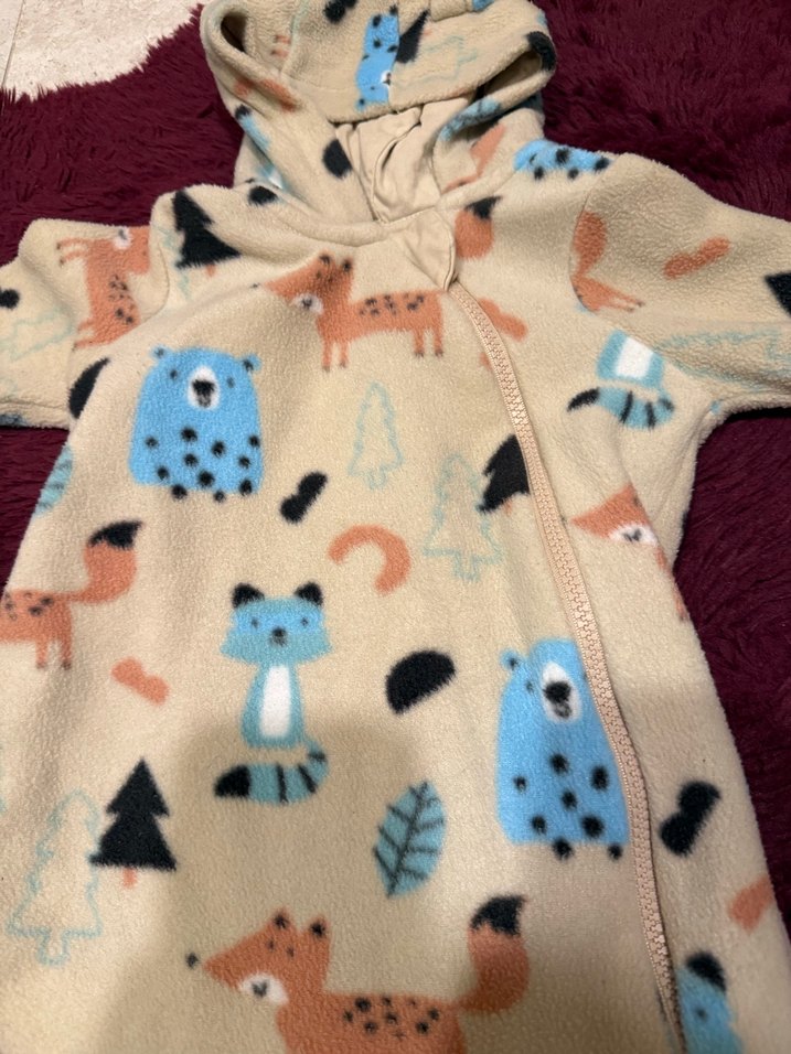 Renkli Baskılı Kahverengi Bebek Tulumu - Görsel 2