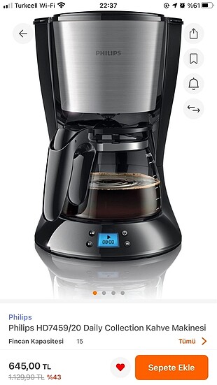 Philips filtre kahve makinesi yeni