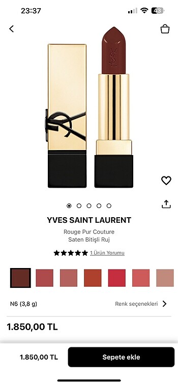 Yves Saint Laurent ROUGE PUR COUTURE ysl ruj