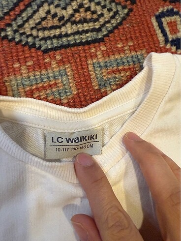 10 Yaş Beden beyaz Renk Lcw sim detaylı sweatshirt
