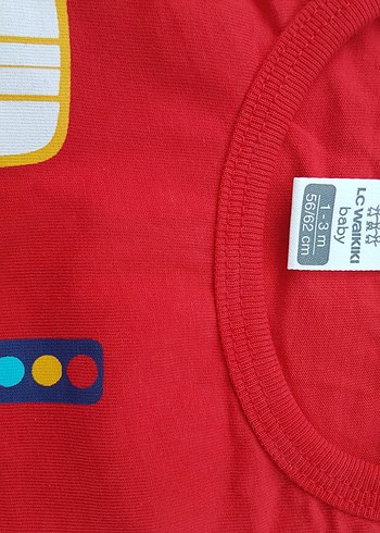 Kırmızı Baskılı Erkek Bebek zıbın - Görsel 2