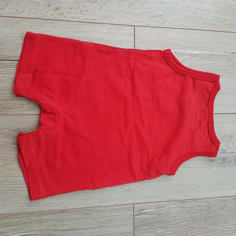 Kırmızı Baskılı Erkek Bebek zıbın - Görsel 3