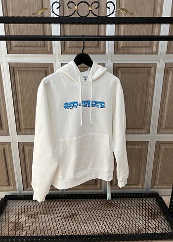 İthal Off White Beyaz Kapüşonlu Erkek Sweatshirt - Görsel 3