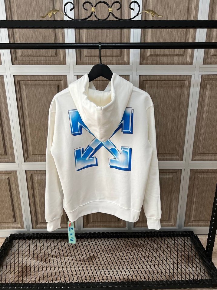 İthal Off White Beyaz Kapüşonlu Erkek Sweatshirt - Görsel 2