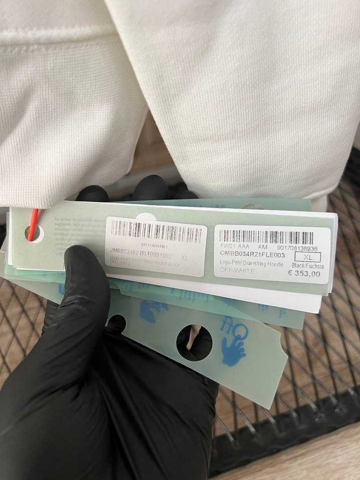 İthal Off White Beyaz Kapüşonlu Erkek Sweatshirt - Görsel 5