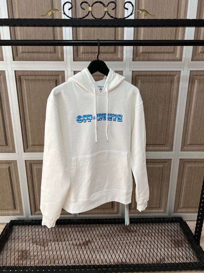 İthal Off White Beyaz Kapüşonlu Erkek Sweatshirt - Görsel 3