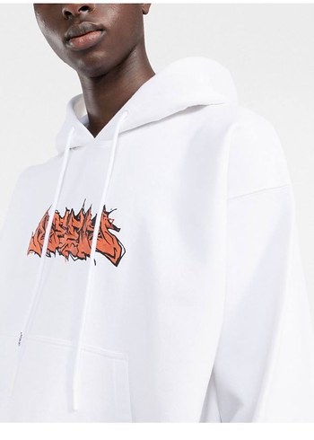 İthal Off White Erkek Siyah Kapüşonlu Baskılı Sweatshirt - Görsel 10
