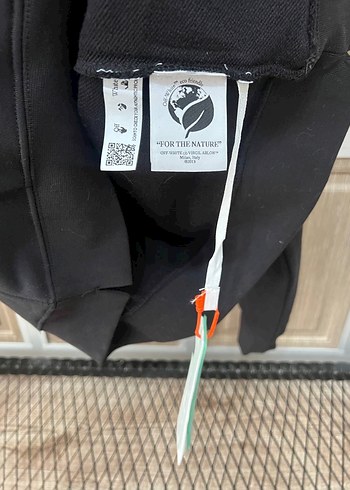 İthal Off White Siyah Baskılı Kapüşonlu Sweatshirt - Görsel 7