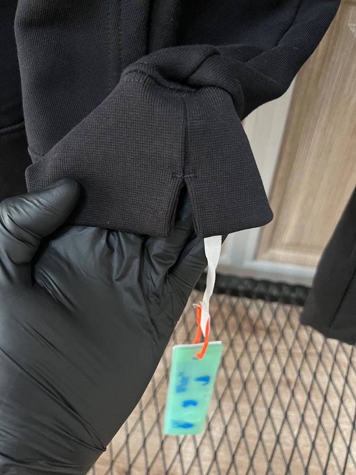 İthal Off White Siyah Baskılı Kapüşonlu Sweatshirt - Görsel 4