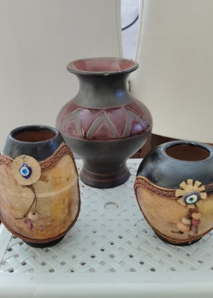 3lü toprak saksı /vazo - Görsel 3