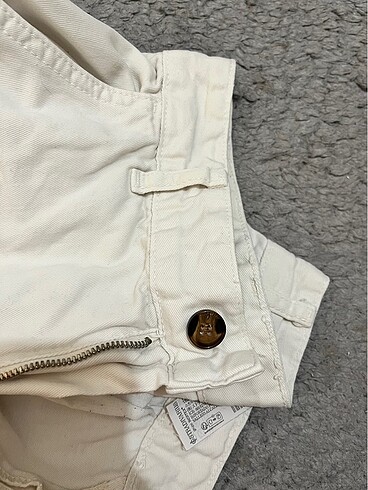 Stradivarius stradivarius kargo krem pantolon