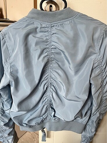 s Beden mavi Renk BERSHKA CROP BOMBER CEKET