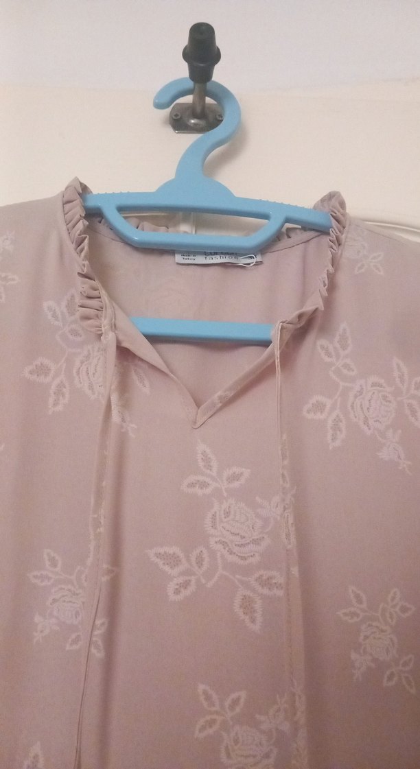 Bej Bohem Uzun Keten Elbise - Görsel 3