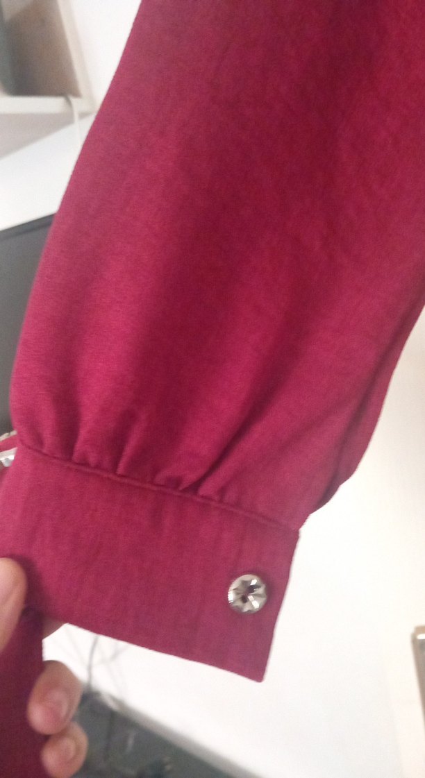 Bordo Pileli Uzun Kollu Kadın Elbise - Görsel 4