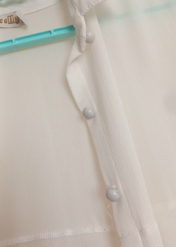 Uzun Kollu Beyaz Bohem Pamuklu Gömlek - Görsel 2