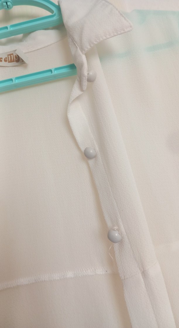 Uzun Kollu Beyaz Bohem Pamuklu Gömlek - Görsel 2