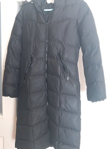 Siyah Kürklü Kadın Kışlık Mont - Görsel 2