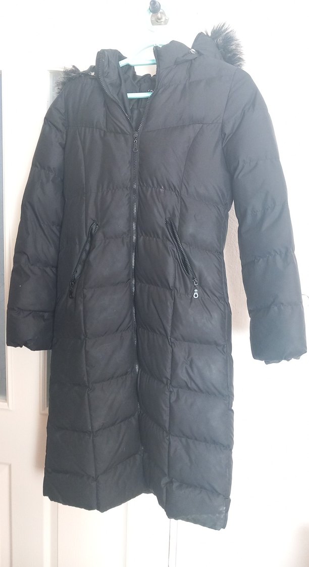 Siyah Kürklü Kadın Kışlık Mont - Görsel 2