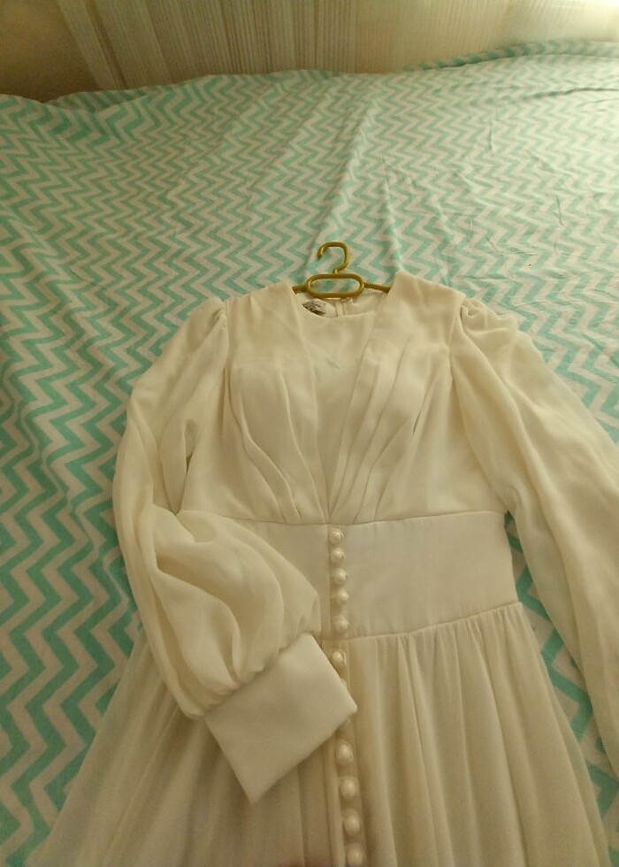 Beyaz uzun elbise  - Görsel 2