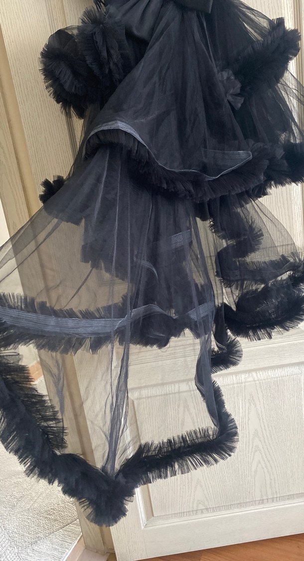 Kız Çocuk Siyah Gotik Fırfırlı Abiye Elbise - Görsel 4