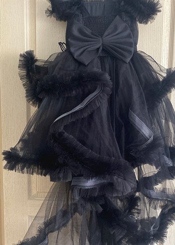 Fırfırlı Siyah çocuk abiye - Görsel 6