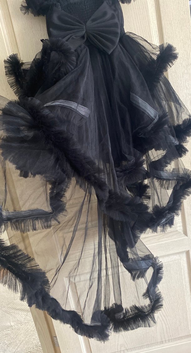 Fırfırlı Siyah çocuk abiye - Görsel 5