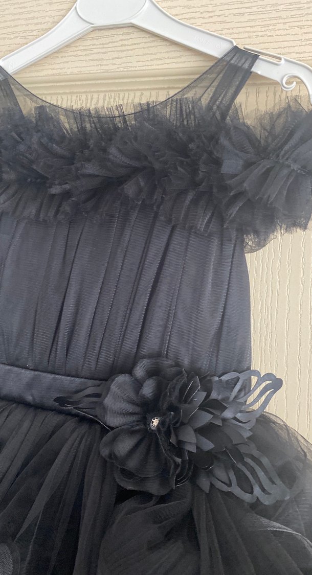 Fırfırlı Siyah çocuk abiye - Görsel 2