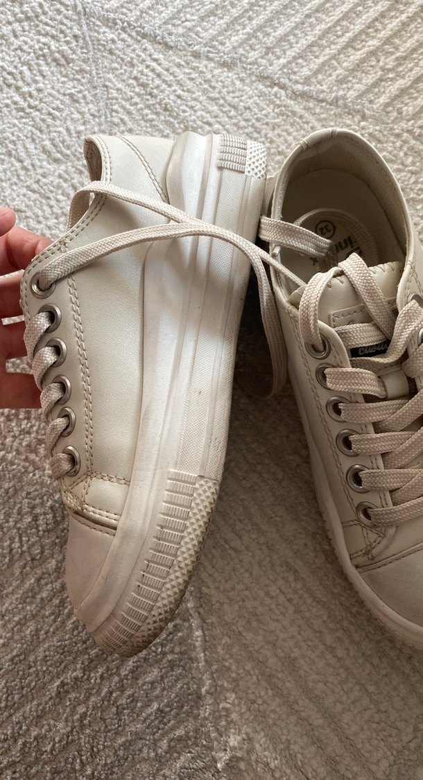 Gri Beyaz Bağcıklı çocuk Spor Ayakkabı - Görsel 4