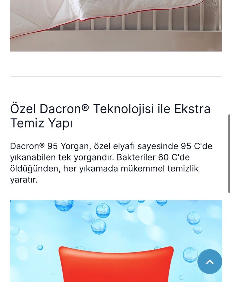Beyaz Pamuk Bebek Yorganı Yataş dacron 95 - Görsel 4