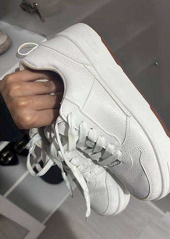 38 Beden SIFIR Beyaz Minimalist Kadın Spor Ayakkabı