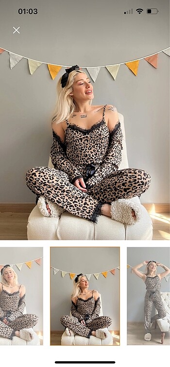 Diğer Leopar pijama takımı
