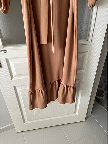 40 Beden camel Renk Kahve elbise