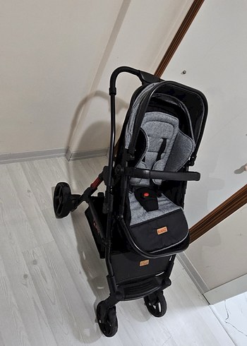 Gri Bebek Arabası ve Taşıma Koltuğu - Görsel 5