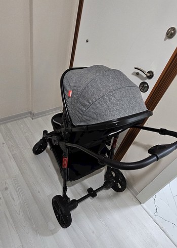 Gri Bebek Arabası ve Taşıma Koltuğu - Görsel 4