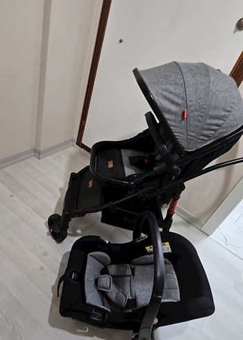 Gri Bebek Arabası ve Taşıma Koltuğu - Görsel 6