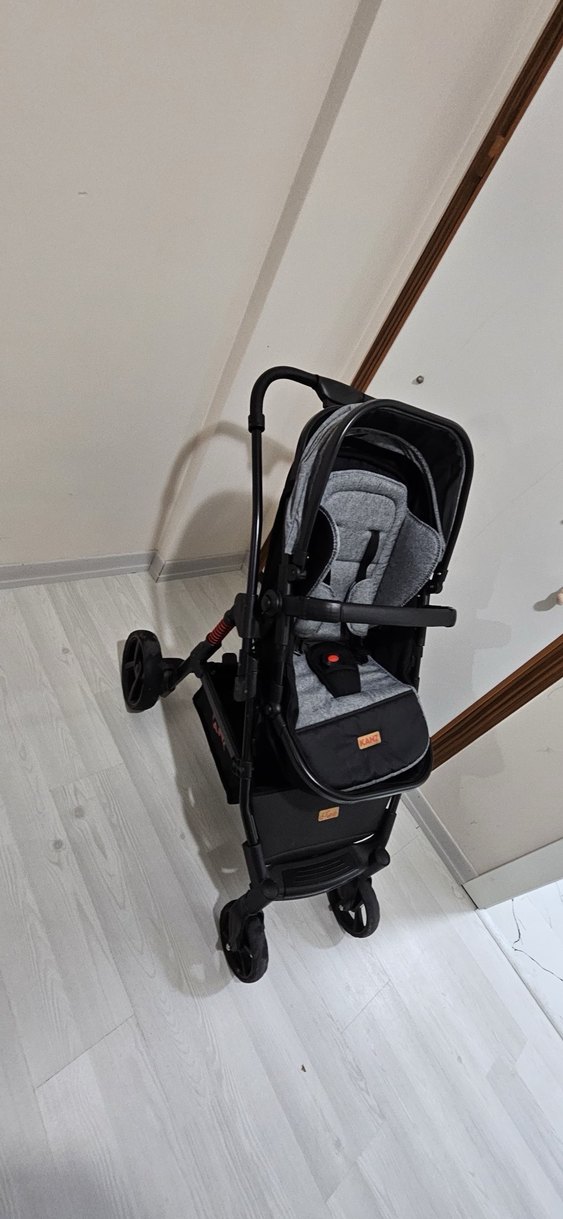 Gri Bebek Arabası ve Taşıma Koltuğu - Görsel 5