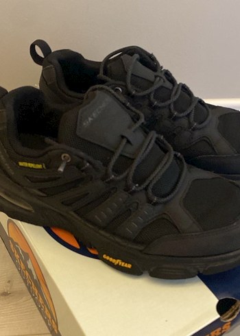 Siyah Erkek Spor Ayakkabı Velcro Detaylı