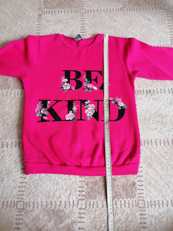 Kız Çocuk Pembe Baskılı Sweatshirt ve Siyah Eşofman - Görsel 3