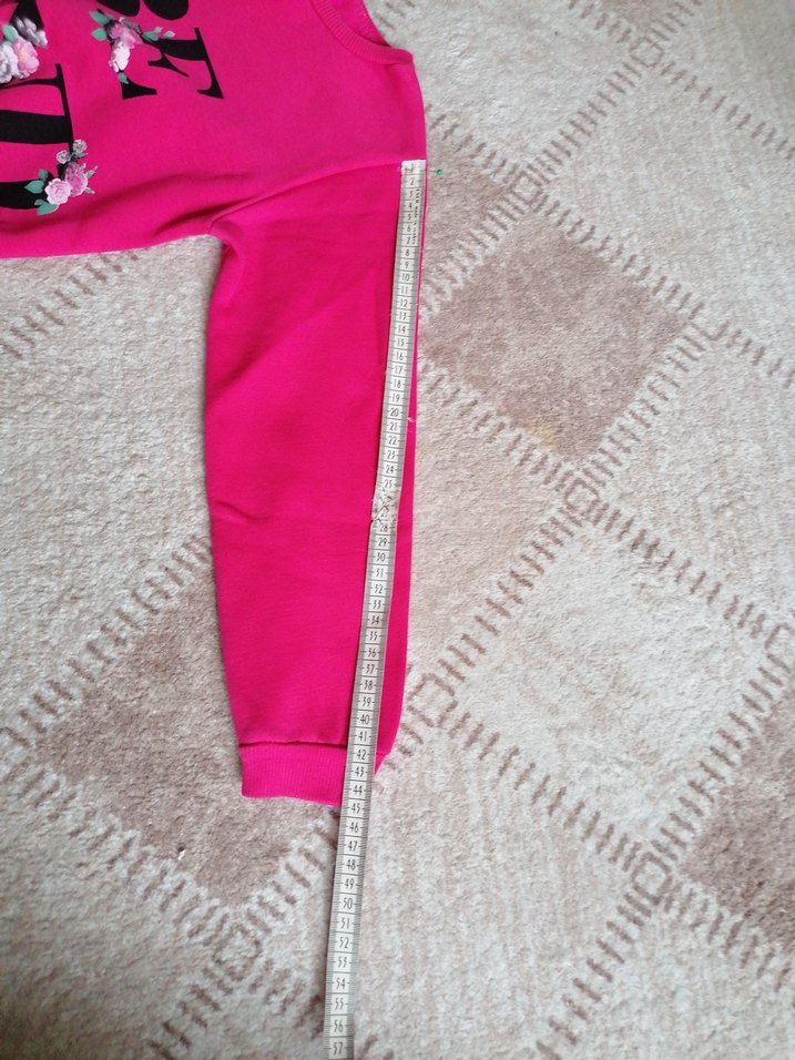 Kız Çocuk Pembe Baskılı Sweatshirt ve Siyah Eşofman - Görsel 5