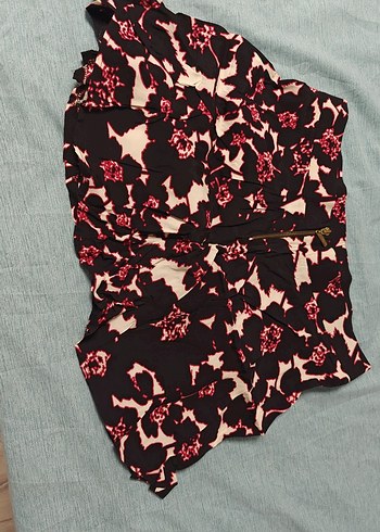 Zara Bordo Bağlama Desenli Fırfırlı Mini Etek