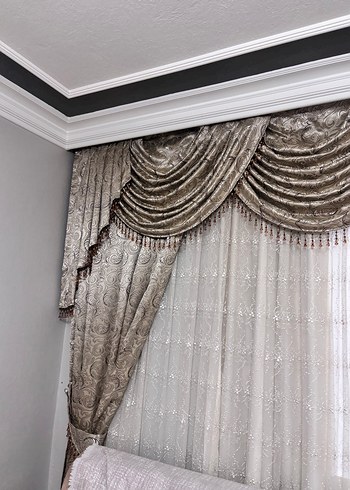 Gri İşlemeli Klasik Perde - Görsel 4