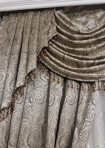 Gri İşlemeli Klasik Perde - Görsel 5