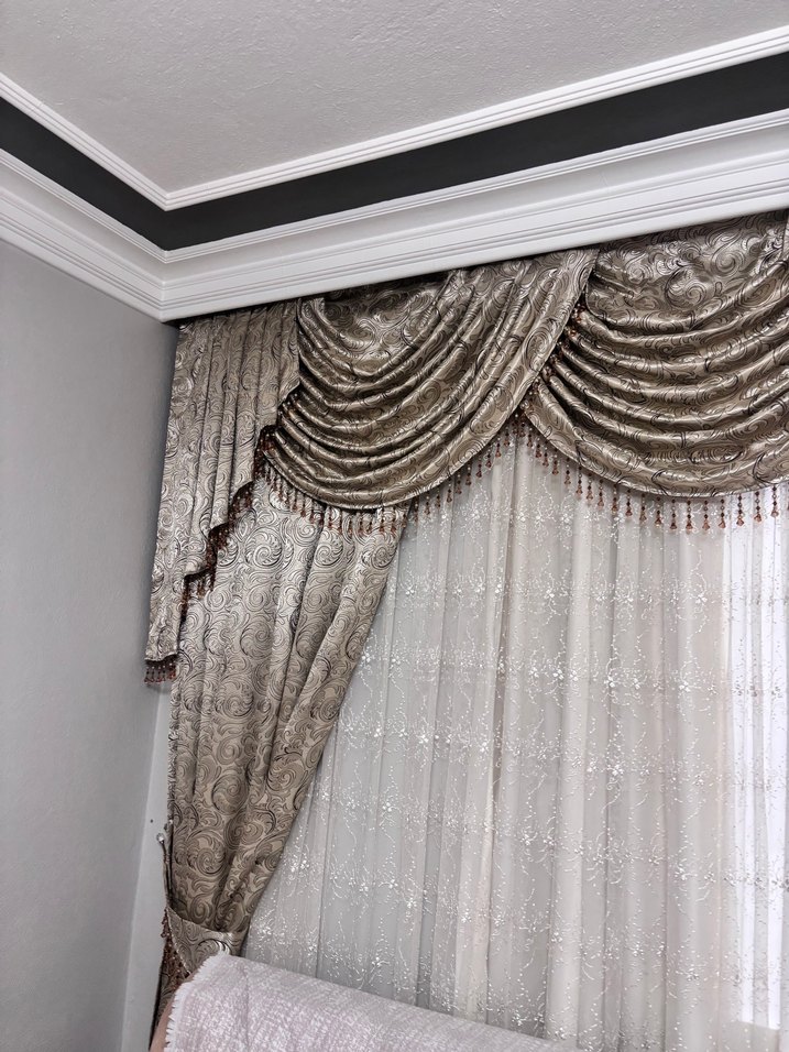 Gri İşlemeli Klasik Perde - Görsel 4