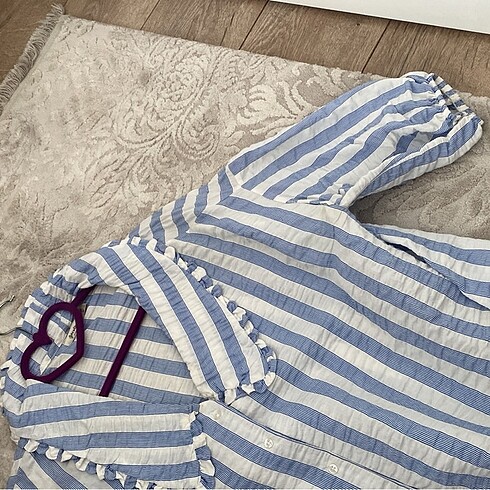 xs Beden mavi Renk Stradivarius yazlık gömlek