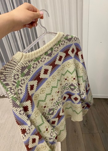 Pull and Bear Bohem Çok Renkli Örgü Kadın Kazak